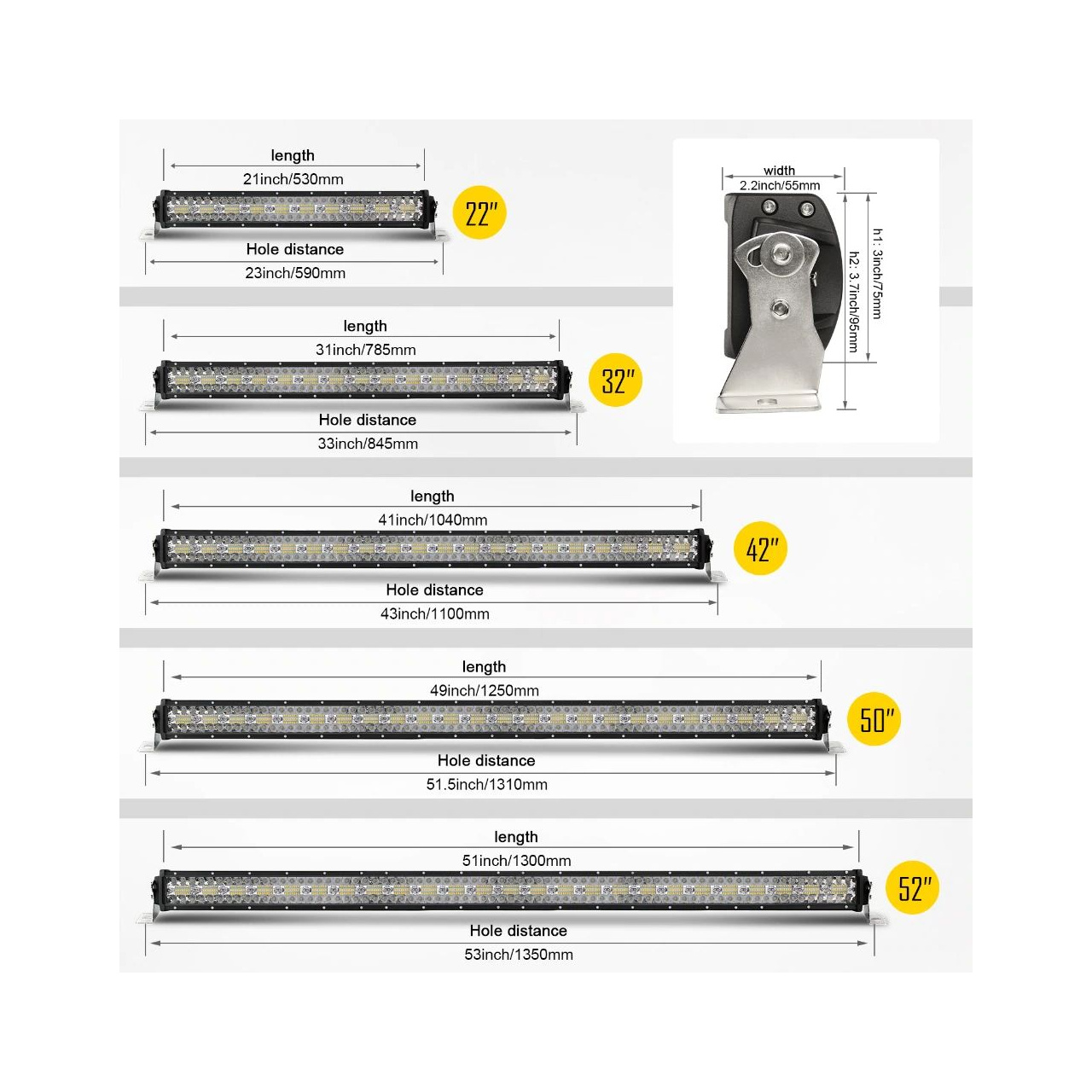 Nowość!!! 3-liniowa listwa LED 112cm - 780W