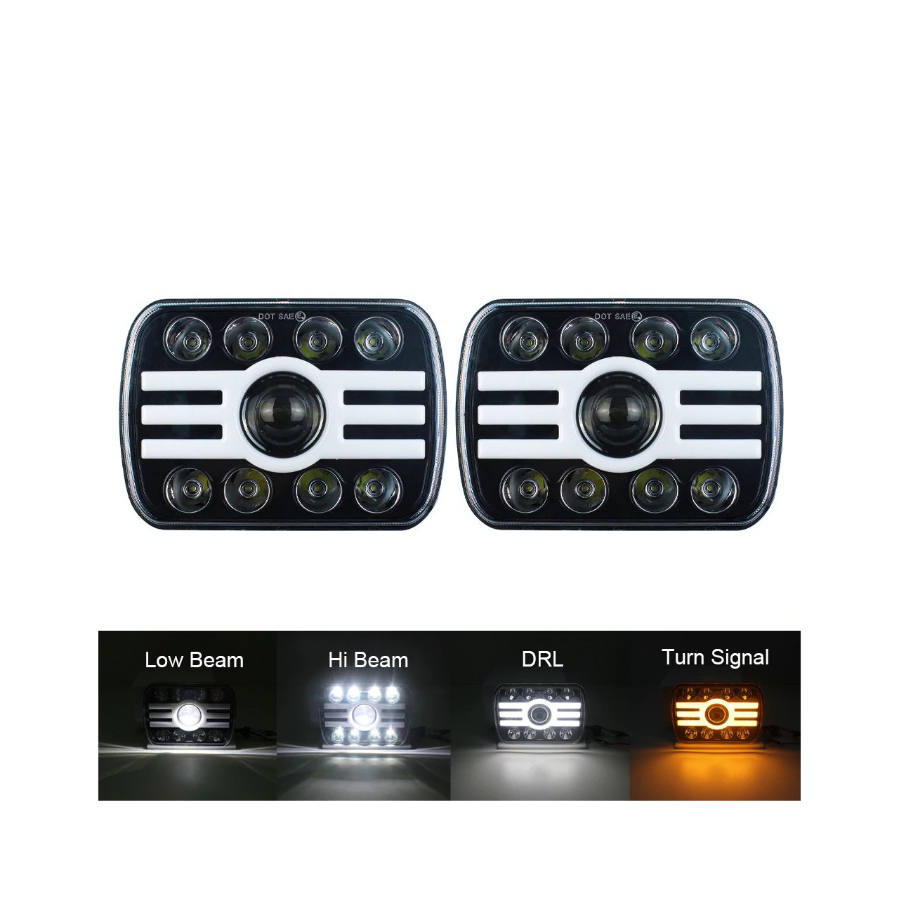 Lampy przednie LED Jeep Cherokee XJ Wrangler YJ