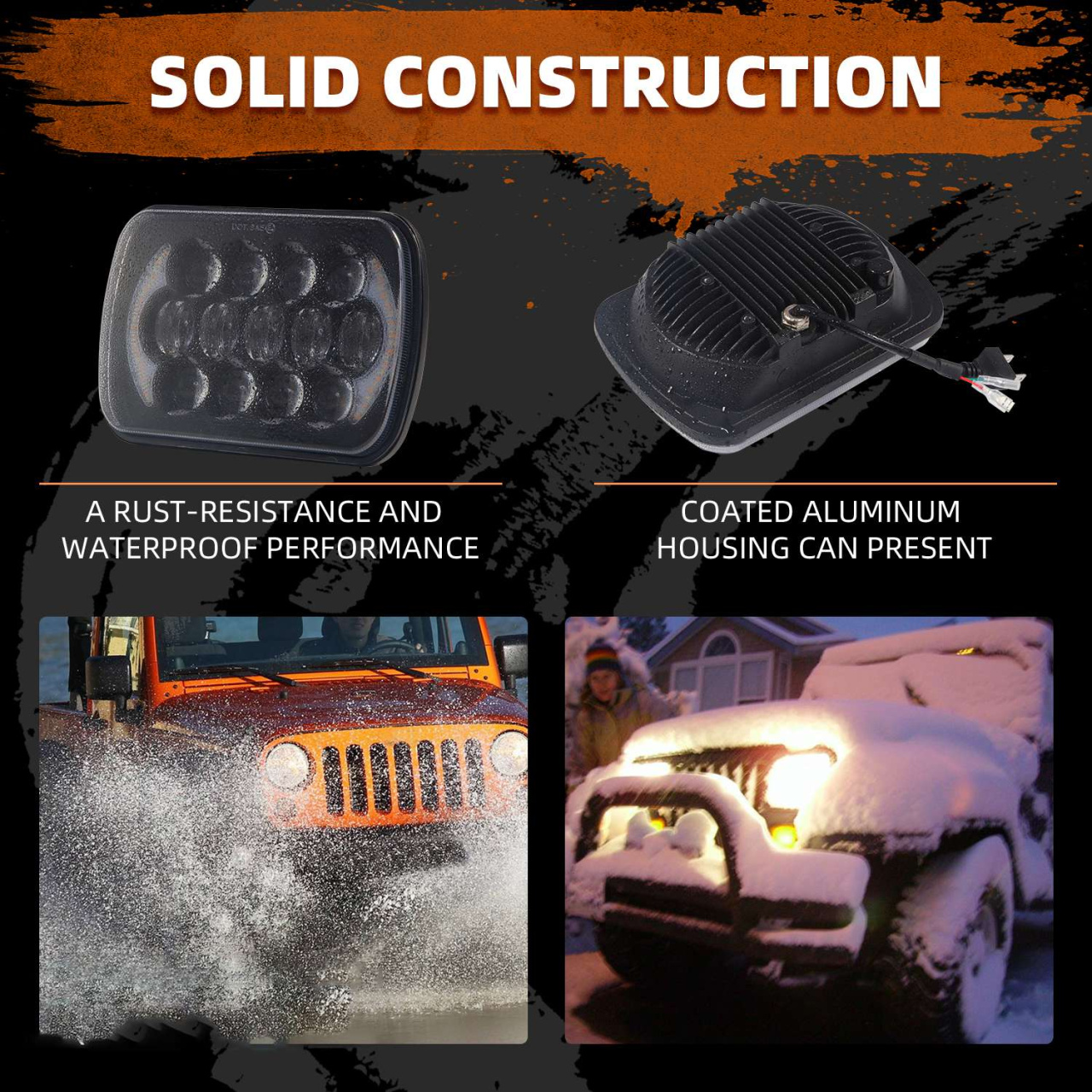 Lampy przednie LED Jeep Cherokee XJ Wrangler YJ