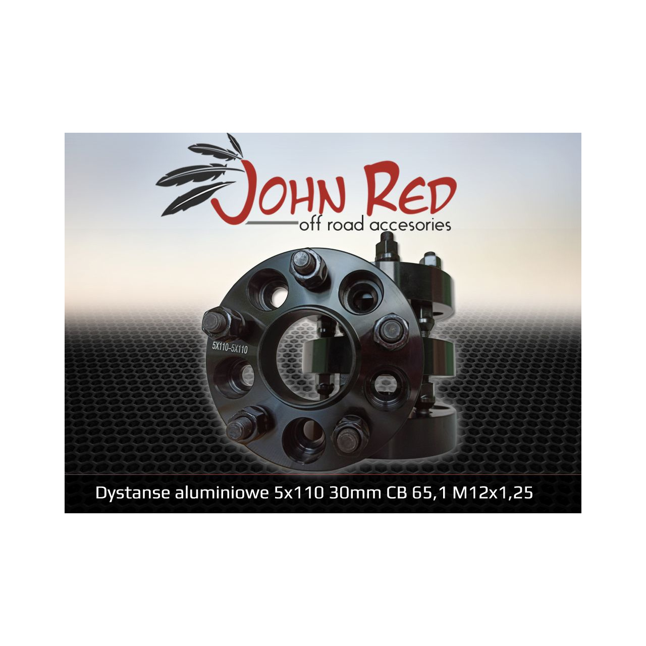 Dystanse aluminiowe z pierścieniem 30mm 65,1  5/110 Jeep