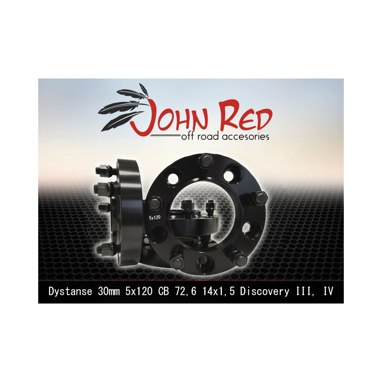 Dystanse aluminiowe z pierścieniem 30mm 5x120 Land Rover Discovery II