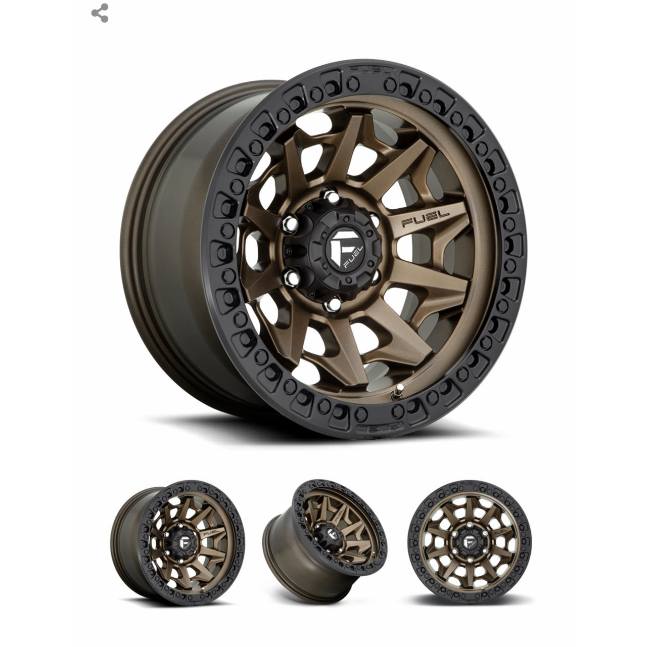 Felga aluminiowa 9x18'' 5x127 ET1 lub 20 lub -12 Fuel Covert Bronze Jeep Wrangler