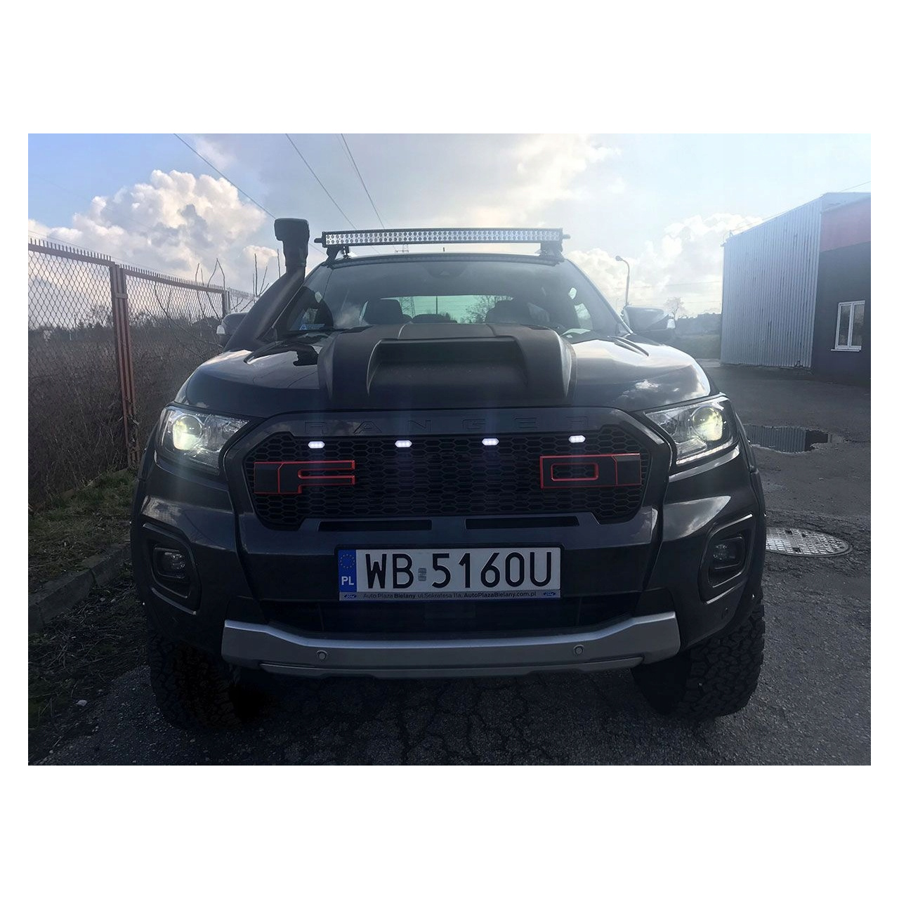 Promocja!!! Grill Raptor z oświetleniem LED Ford Ranger PX T8 2019+ czerwony