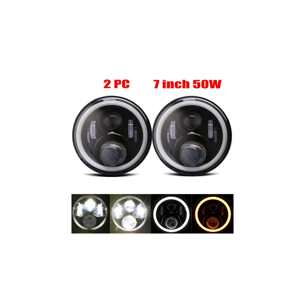  LAMPY PRZEDNIE LEDOWE 7'' JEEP WRANGLER JK 07-18