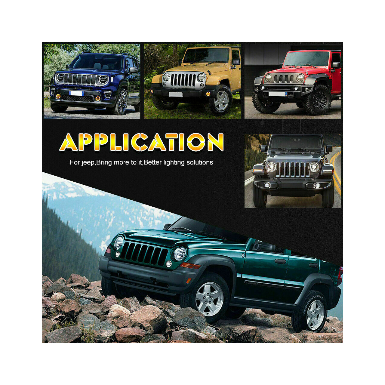 Lampy LED przeciwmgielne 4" cale z DRL do zderzaka Wrangler JL JK 2007+