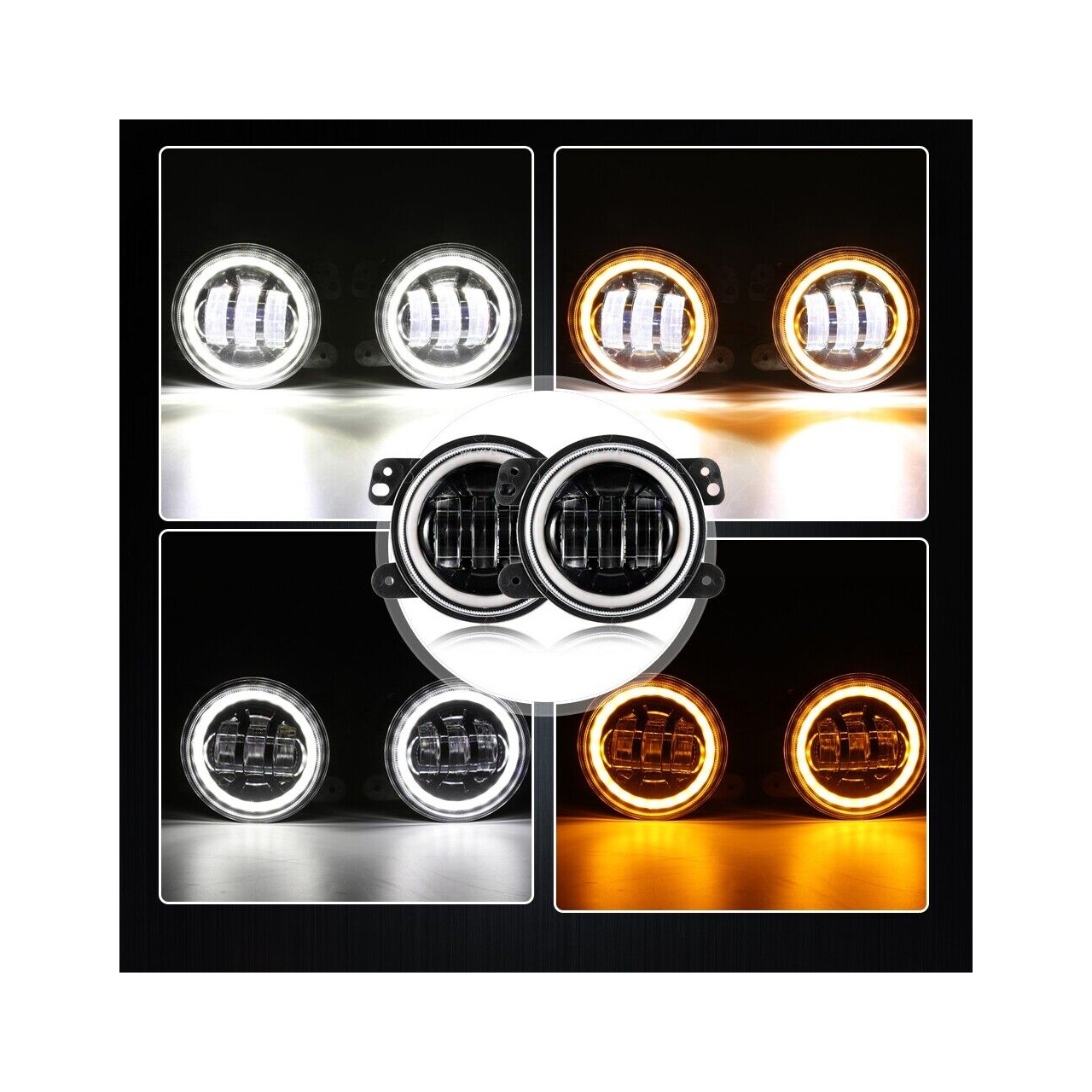 Lampy LED przeciwmgielne 4" cale z DRL do zderzaka Wrangler JL JK 2007+