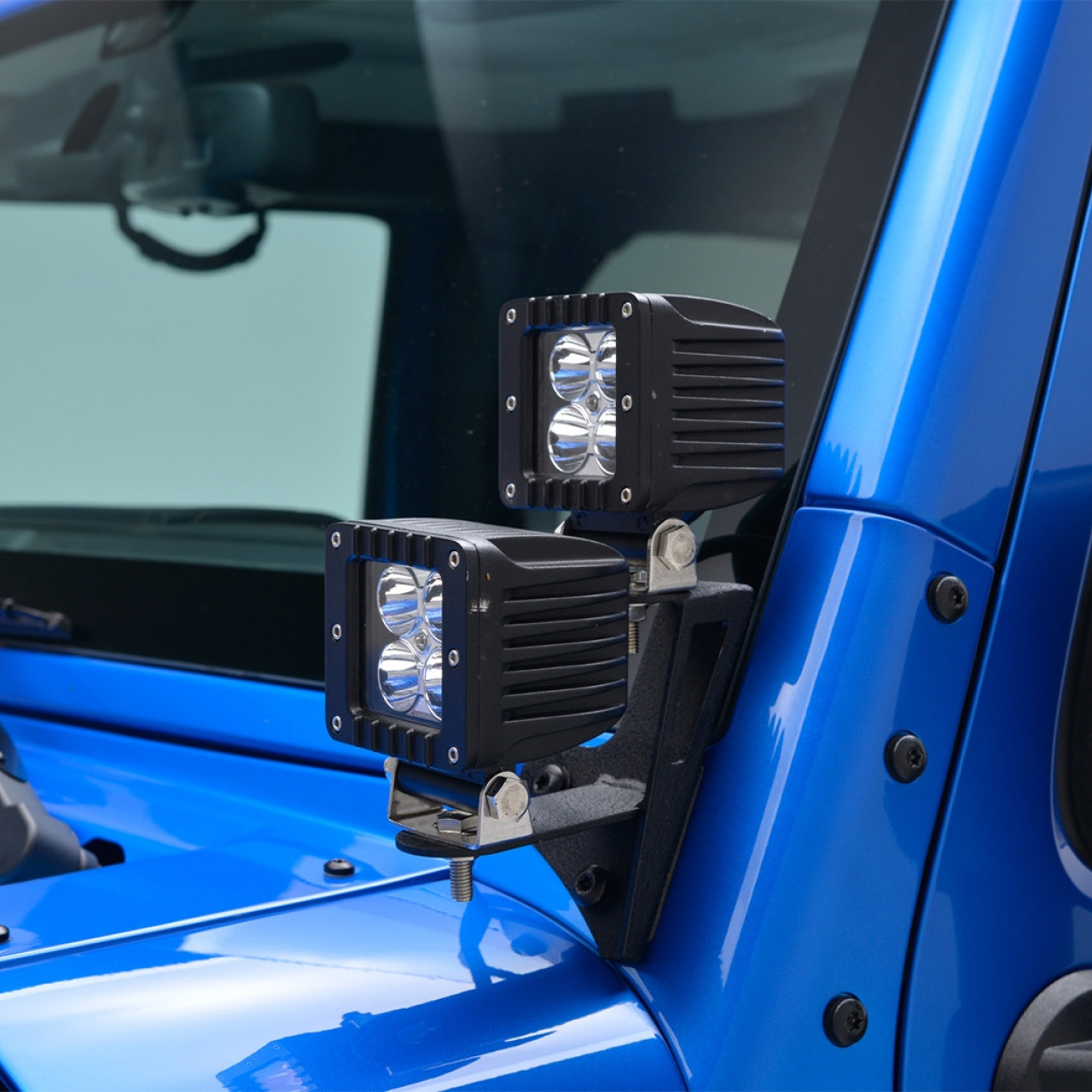 MOCOWANIE LAMP DODATKOWYCH SŁUPKA PRZEDNIEGO JEEP WRANGLER JK