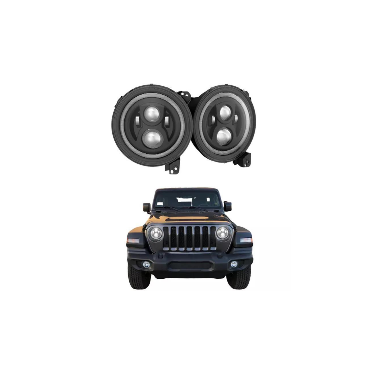 JEEP WRANGLER JL 2018+ LAMPY PRZEDNIE LED 9 CALI CE