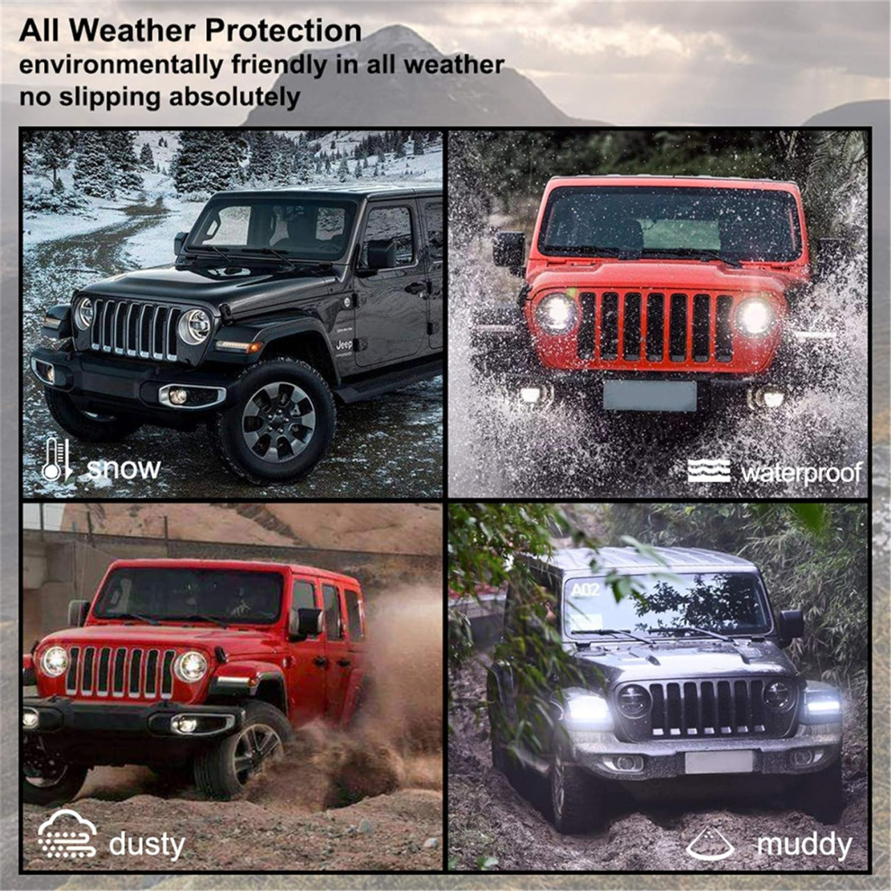 Komplet gumowych dywaników na podłogę Wrangler JL 2018+ Gladiator 2020+ 4D