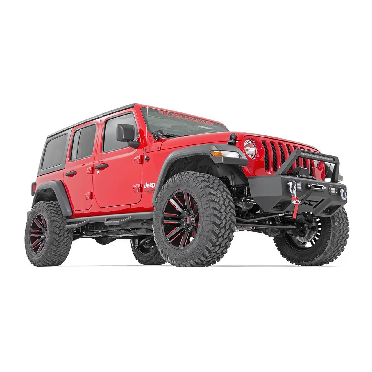 Progi, Stopnie Rough Country Nerf Steps - Jeep Wrangler JL 4-Drzwi