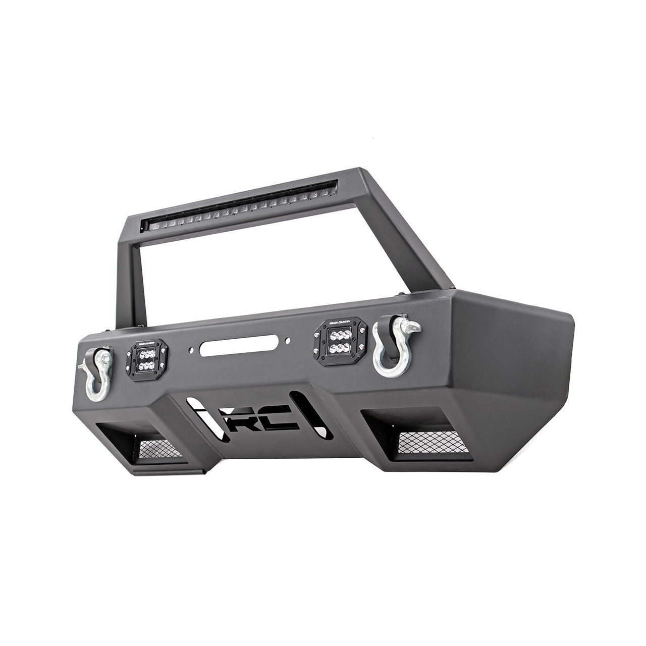 Zderzak Przedni Stalowy LED z Płytą pod Wyciągarkę Rough Country - Jeep Wrangler JL