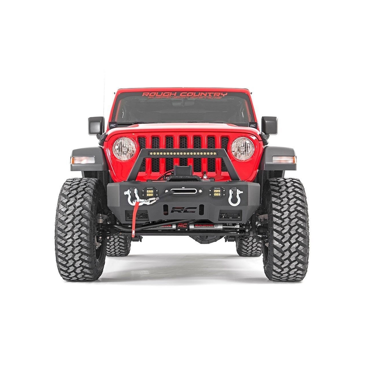 Zderzak Przedni Stalowy LED z Płytą pod Wyciągarkę Rough Country - Jeep Wrangler JL