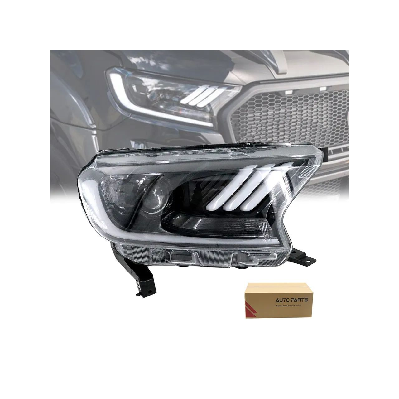 FORD RANGER 2015+ LAMPY PRZEDNIE MUSTANG STYLE