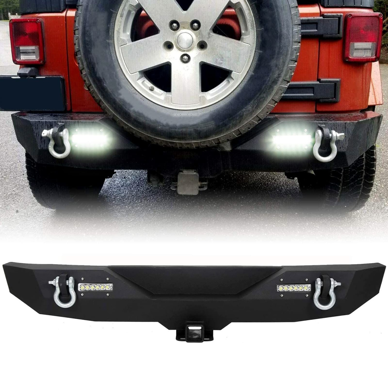 ZDERZAK TYLNY ALASKA ZE ŚWIATŁAMI LED JEEP WRANGLER 07-18