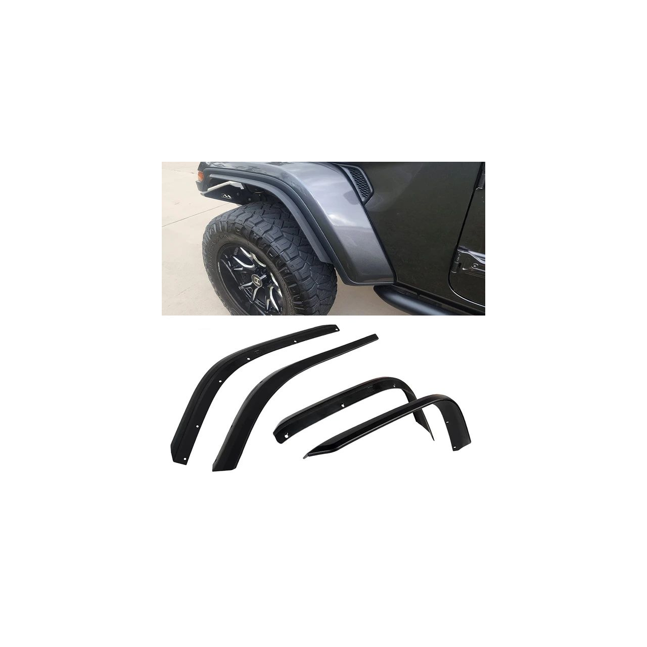 Dokładki poszerzeń błotników wyskich 5 cm Jeep Wrangler JL 2018+ tylko Rubicon w wersji amerykańskiej 