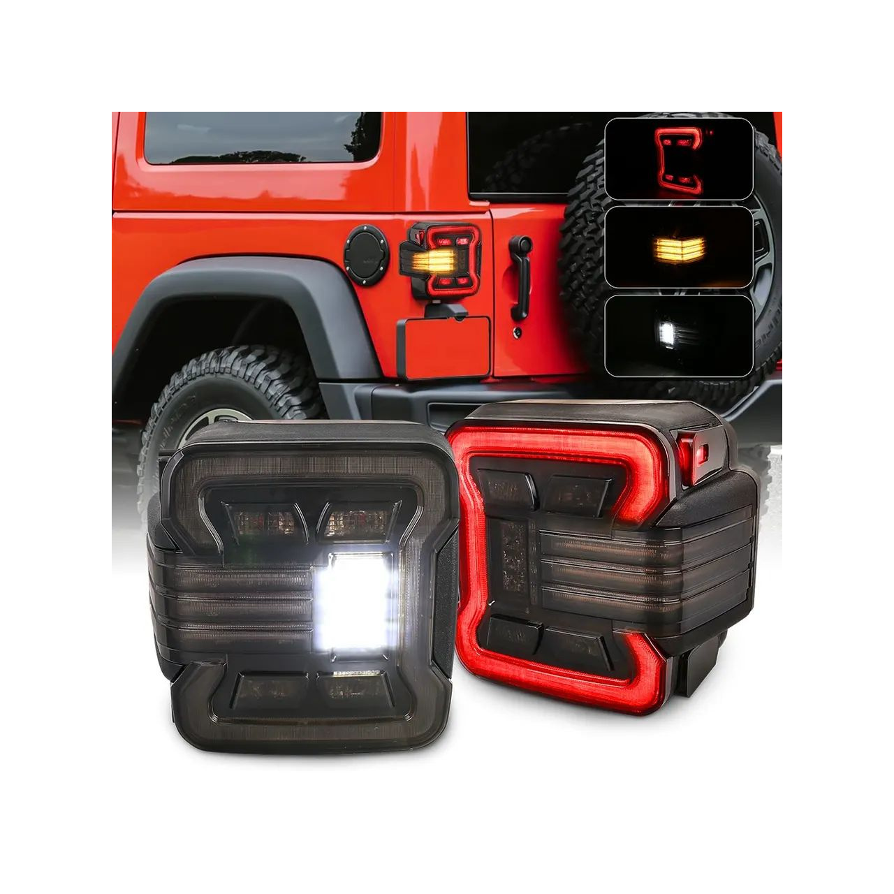 JEEP WRANGLER JL 2018+ LAMPY TYLNE LED WERSJA EUROPEJSKA SMOKED