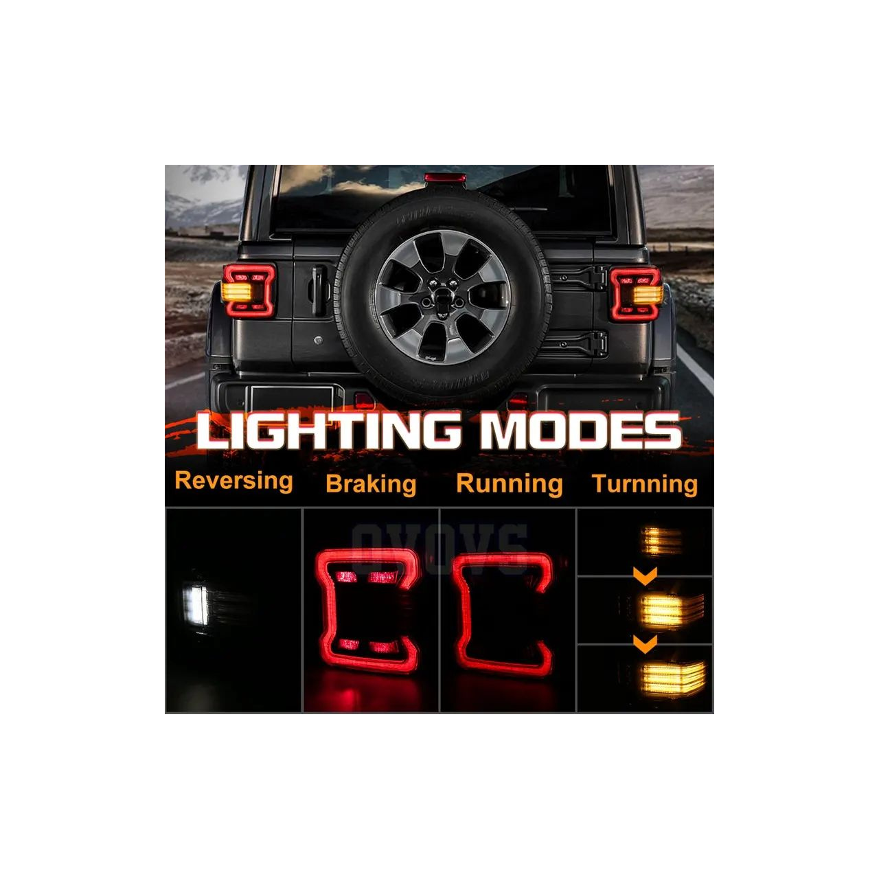 JEEP WRANGLER JL 2018+ LAMPY TYLNE LED WERSJA EUROPEJSKA SMOKED