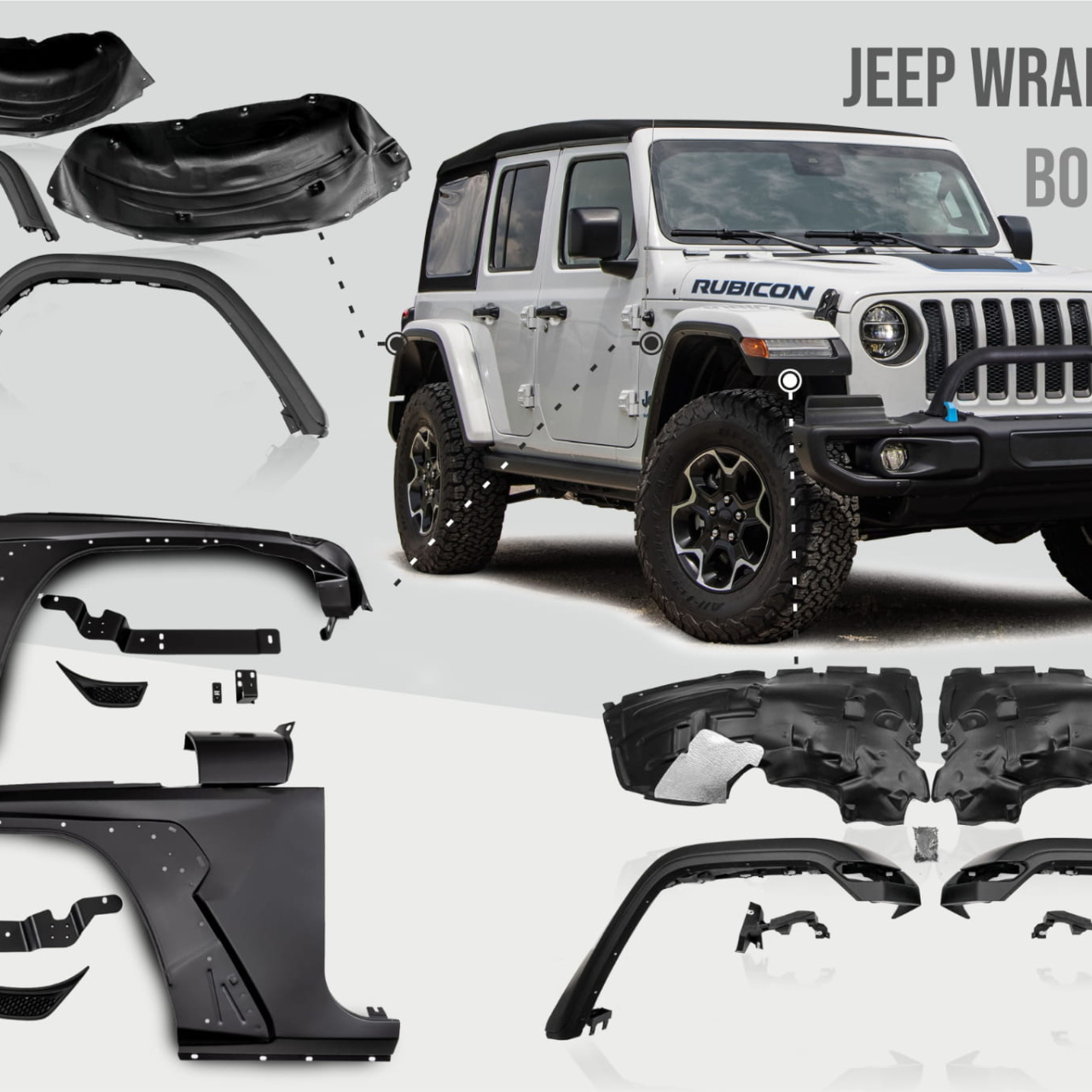 JEEP WRANGLER JK BODY KIT KONWERSJA NA JL PAKIET STYLIZACYJNY 