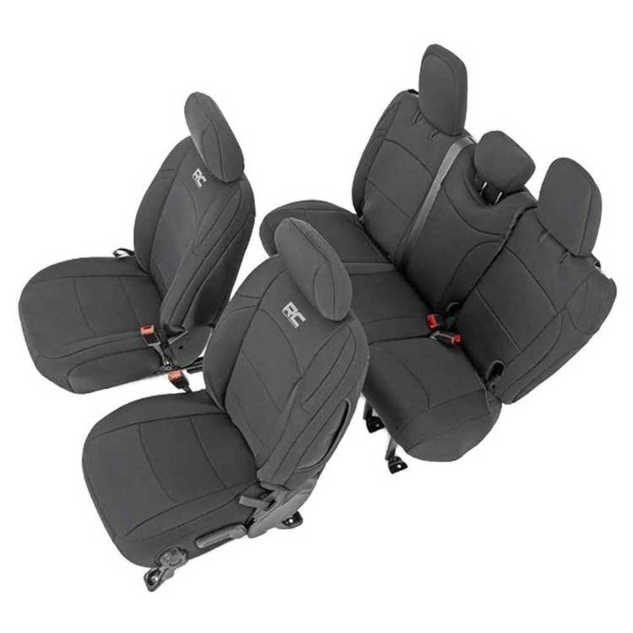 Komplet pokrowców na fotele neoprene black Rough Country Wrangler JL 2018+