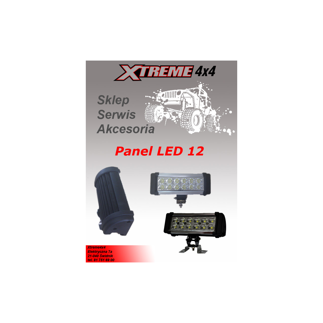 LED diodowa lampa robocza na 12 led