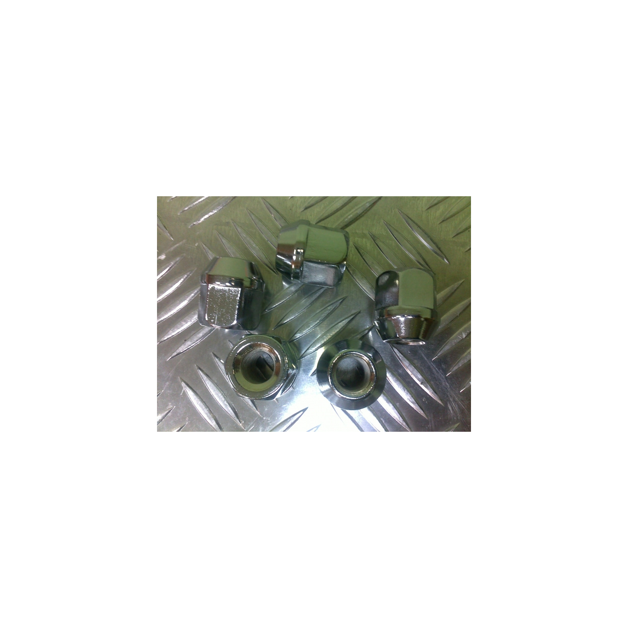 Nakrętki chrom otwarte felgi alu/stal 12x1,5 14mm klucz 19