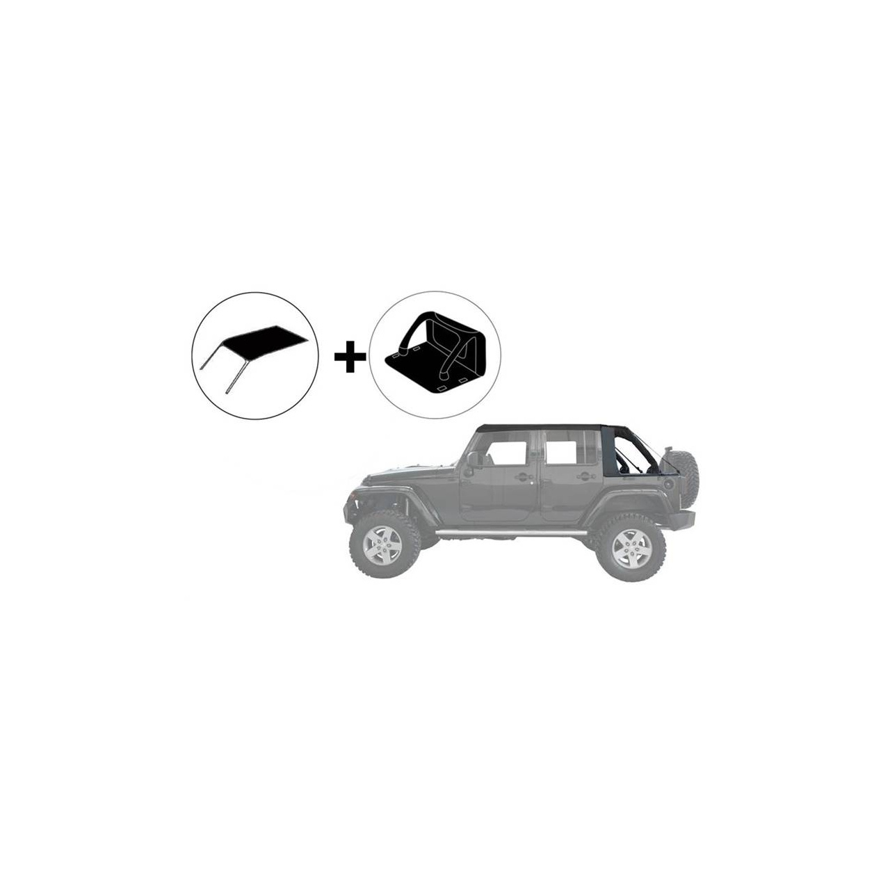  JEEP WRANGLER JL 2018+ 4D dach Suntop bezstelażowy cargo ze ścianką