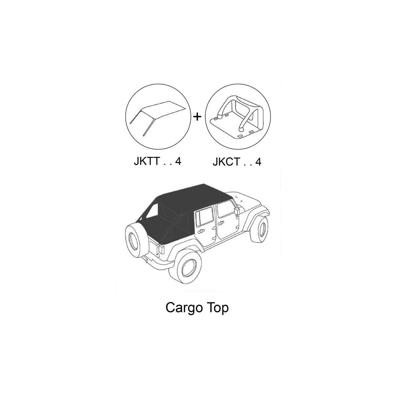  JEEP WRANGLER JL 2018+ 4D dach Suntop bezstelażowy cargo ze ścianką
