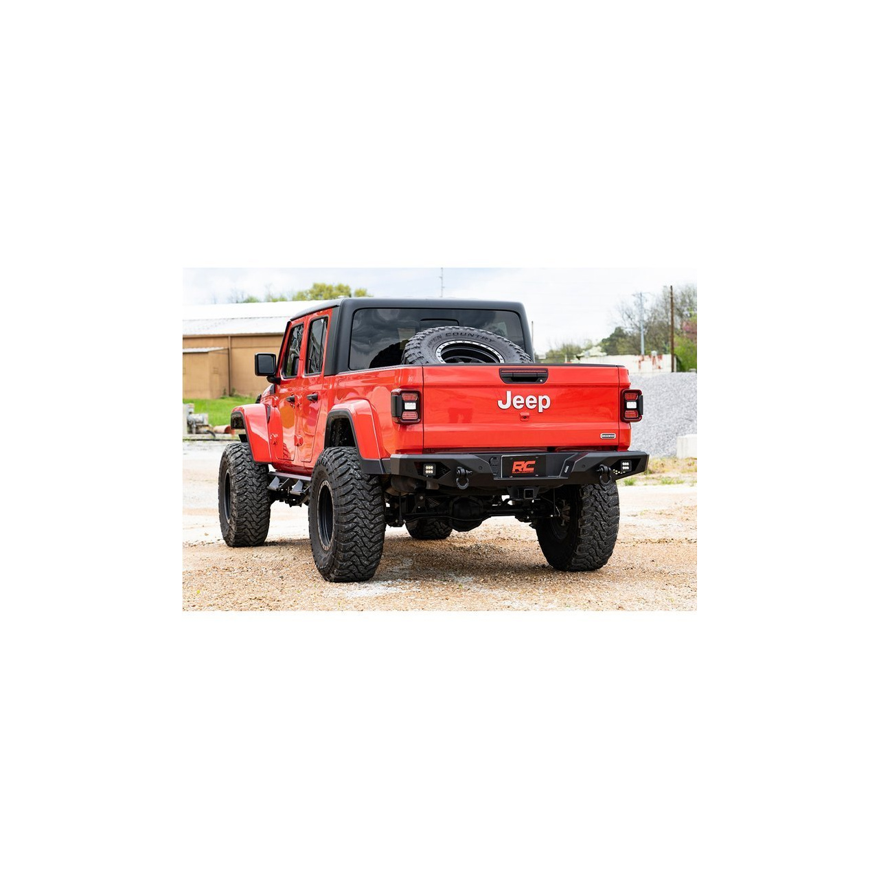  Zderzak stalowy tylny z oświetleniem LED Rough Country Rock Crawler Jeep Gladiator JT 2020+
