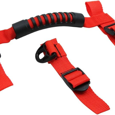 Uchwyt czerwony na rury do wsiadania rączka Jeep Wrangler TJ JK JL Gladiator