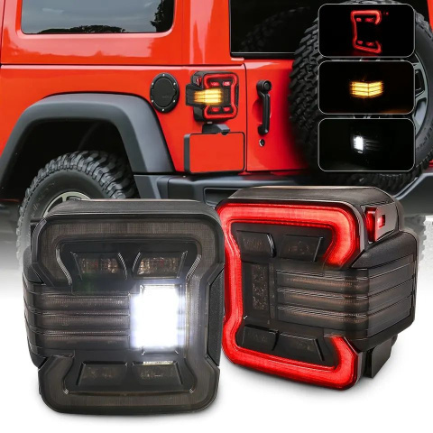 JEEP WRANGLER JL 2018+ LAMPY TYLNE LED WERSJA EUROPEJSKA SMOKED