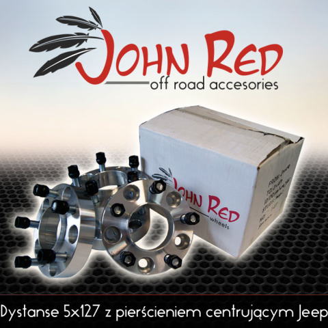 Dystanse aluminiowe 50mm 5x127 Jeep Grand Cherokee WK 2011+, Wrangler JL 2019+ z pierścieniem centrującym