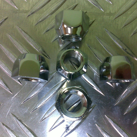 Nakrętki chrom otwarte felgi alu/stal 12x1,5 25mm klucz 21