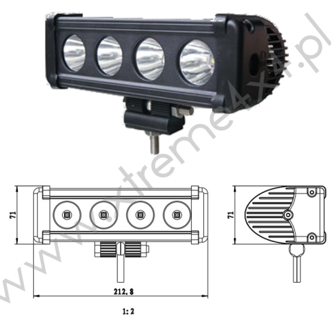 PANEL LED CREE 4x10W 3400Lm trzpień